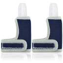 2 Pieces Silicone Toddler Baby Finger Guard with Breathable Wrist Band Thumb Kit to Prevent Children from Sucking Fingers (Blue)