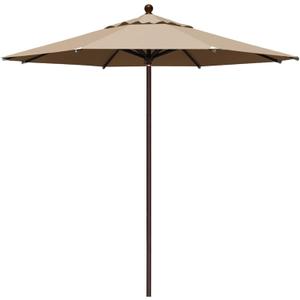EliteShade USA 10-Year-Non-Fading 11Ft Market Umbrella Patio Outdoor Cylinder Auto Push-up Table Umbrella with Ventilation, Heather Beige