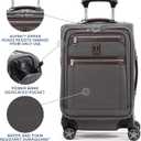 Travelpro Platinum Elite Softside Expandable Carry on Luggage, 8 Wheel Spinner Suitcase, USB Port, Laptop and Tablet Sleeves, Men and Women, Vintage Grey, Carry On 20-Inch