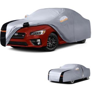 Multi-Layer Car Cover Custom Fit for Subaru WRX Impreza STI(2007-2026), 100% Waterproof All Weather for Automobiles, Gift with Towel, Heavy Duty Car Covers for Rain Sun UV Protection with Door Zipper.