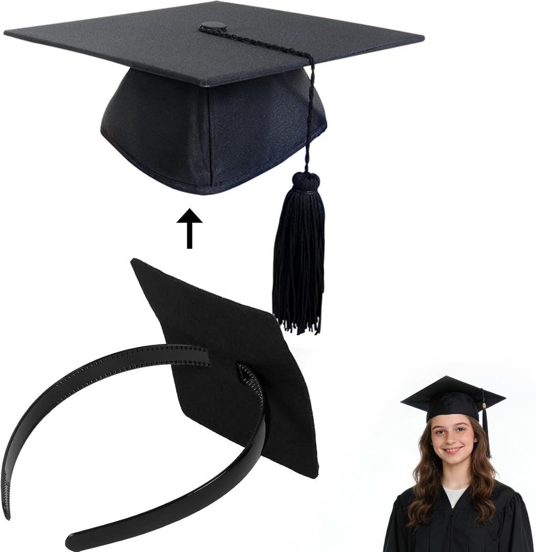 3 x Graduation Cap Headband Anti-Fall Firm Hairband with Adhesive Felt, Secures Your Grad Cap & Hairstyle in Place, Essential Hat Accessory for Graduates, Students, Girls 1 Pack