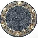 Beaded Placemats for Dining Table Diameter  13 inches-Blue White Gold Circle, Chritsmas, Beaded Placemats Round for Gathering, Thanksgiving - Occasional Decoration and Family Parties Celebrations Set of 1