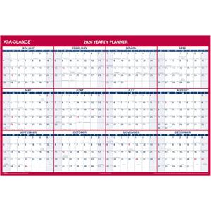 AT-A-GLANCE 2026 Erasable Calendar, Dry Erase Wall Planner, 48" x 32", Extra Large, Vertical-Horizontal, Reversible (PM3262826)