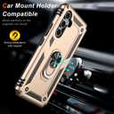 2 x LUMARKE for Galaxy A55 Case with Screen Protector,Pass 16ft. Drop Tested Military Grade Protective Phone Cover with Magnetic Ring Kickstand Compatible with Car Mount Holder Gold (Yellow)