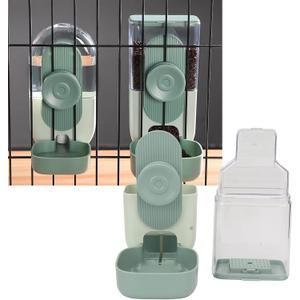 Hanging Automatic Pet Food Water Dispenser, Cage Cat Food Bowl Dog Feeding Station, Auto Gravity Pet Feeder with Bowl for Bird Puppy and Kitten Rabbit Chinchilla Ferret (Mint Green)