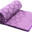 Eunzel Yoga Towel for Hot Yoga,Non-Slip Double Sided Silicone Grip Towel Absorbent Microfiber Towel for Hot Yoga, Vinyasa and Power 26.5"x72", Purple