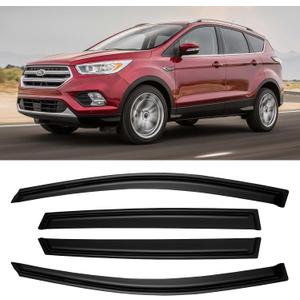 Window Rain Guards for 2013-2019 Ford Escape, Window Visor Guard Vent Wind Shade Deflector Rain Shield Protector Sun Visor for 13-19 Escape 2014 2015 2016 2017 2018, Outside-Mount, 4 Pieces