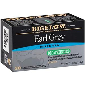 Bigelow Tea Decaffeinated Earl Grey Black Tea, Decaf Tea, 20 Count Box (Pack of 6), 120 Total Tea Bags. Best enjoyed by: Aug 2026