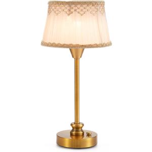 UMEXUS Cordless Table Lamp with Dimmer, Small Rechargeable Battery Operated Lamp Outdoor, Touch Warm Light Ambient Lighting for Restaurant Patio Dining Side End Table Kitchen, Antique Brass