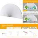 HOMEDEMO Arch Window Shade Blackout White, 48" X 24", No Drill, Half Moon Cellular Shades, Easy Installation Blinds, Half Circle Semicircular