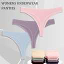 FINETOO Cotton Thongs for Women Soft Low Rise Sexy Thong Ladies Panties Womens Underwear 6 Pack (M)