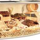 Prolee Hamster Cage Chew Proof Wood, Hamster Enclosure Openable Top with Curved Design,Waterproof Small Animals Cage with Acrylic Sheets for Gerbils,Hamsters Habitat (48"x20"x20")