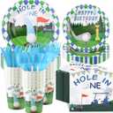 Golf Party Decorations, 175pcs Golf Birthday Decorations Include Hole In One Plates Napkins Cups Cutlery, Sports Themed Golf Birthday Baby Shower, Serve 25