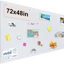 Large Bulletin Board, Foldable 72x48 Inches Cork Board Alternative, Large Felt Board Decorative Pin Board for Wall, Foldable Photo Board Self-Adhesive Vision Board with 36 Pushpins White
