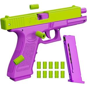 Fidget Toys, Non-Firing Toy Pistol Can be Loaded But Can't be Fired, Toys for Kids, Birthday Halloween Chirstmas Gift for Boys Kids Adults (Purple)
