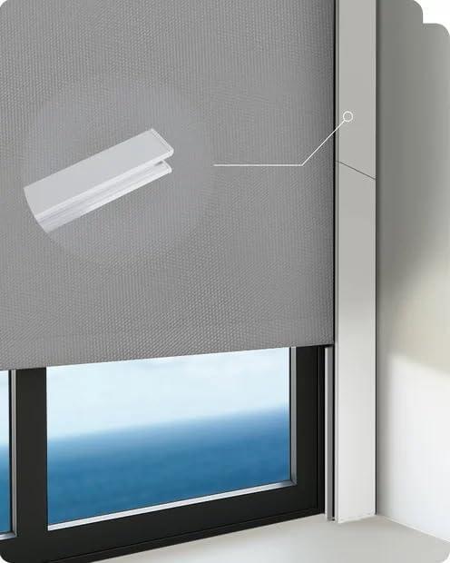 Graywind Adjustable Light Blockers 100% Blackout Blocking Strips U-Shaped for Window Roller Shades Block Light Along The Sides of Blackout Blinds(White,51.2-98",2pcs)