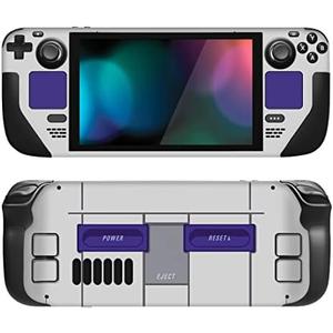 PlayVital Full Set Protective Skin Decal for Steam Deck LCD, Custom Stickers Vinyl Cover for Steam Deck OLED - Classics SNES Style