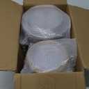 I00000 200 Pcs Clear Gold Plastic Plates - Disposable Party Plates, Gold Plate Disposable Include 100 Dinner Plate and 100 Dessert Plate, Plastic Plate for Party, Holiday, Wedding & Birthday