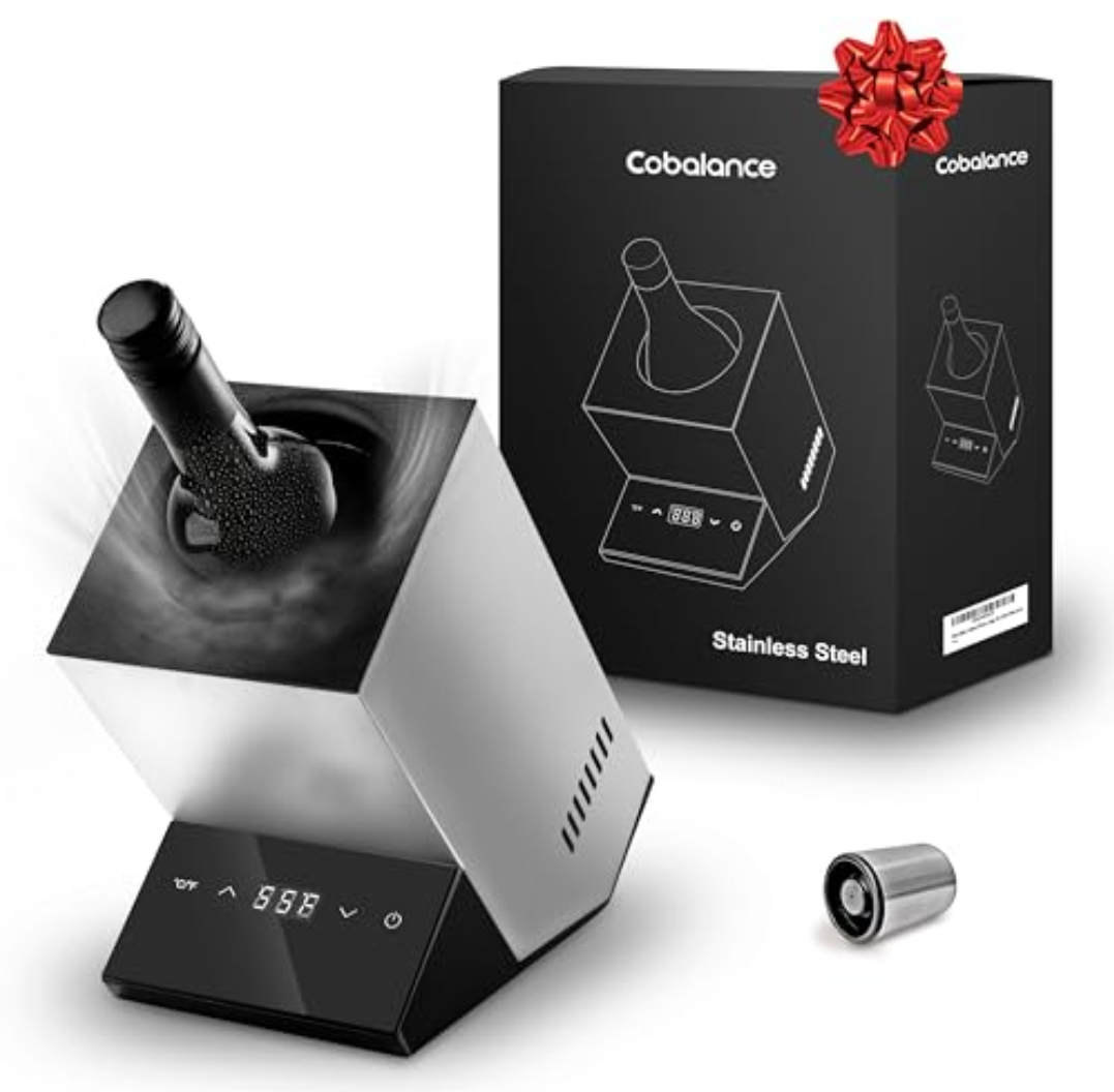 Cobalance Wine Chiller Electric, Single Bottle Cooler for 750ml Wine or Some Champagne, Portable Coolers Keep Cold Up to 24h,Personalized Chillers at Party, Gift for Wine Lover