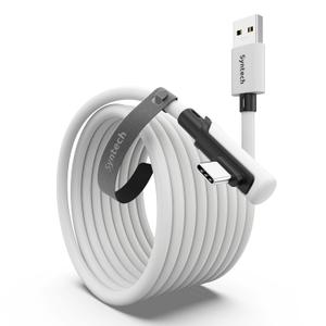 Syntech Link Cable 16FT for PCVR Compatible with Oculus/Quest 3/Meta Quest 3S, Quest2/Pro/Pico 4/Ultra Accessories and PC/SteamVR, High Speed PC Data Transfer, USB 3.0 to USB C Cable for VR Headset (White)