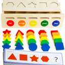 LovesTown Wooden Shape Sorting Box Montessori Learning Toy for Toddlers Early Educational Sorting and Matching Game