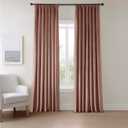 HPD Half Price Drapes Heritage Plush Velvet Curtains 84 Inches Long Room Darkening Curtains for Bedroom & Living Room 50W x 84L, (1 Panel), Wild Rose
