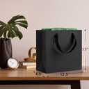 MOXARYSU Black Gift Bags With Handles: 12.5x4.5x11 Inch 50pcs Large Paper Gags Bulk For Party Shopping Birthday Wedding (50)
