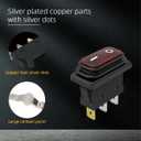 JD 2pcs 30A Power Switch 125V/250V AC Push Button Rocker Switch ON/Off Switch 3Pins Toggle Switch with UL Certificate Waterproof Switches (Red light 3pins)