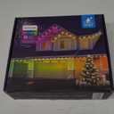 POOFZY Permanent Outdoor Lights for House,200ft RGB+IC Smart Outdoor Decor, 50 Scene Modes,App/Remote Control,IP67 Waterproof,for Christmas,Halloween,Daily & Holiday Party Decor,House Roof Lighting