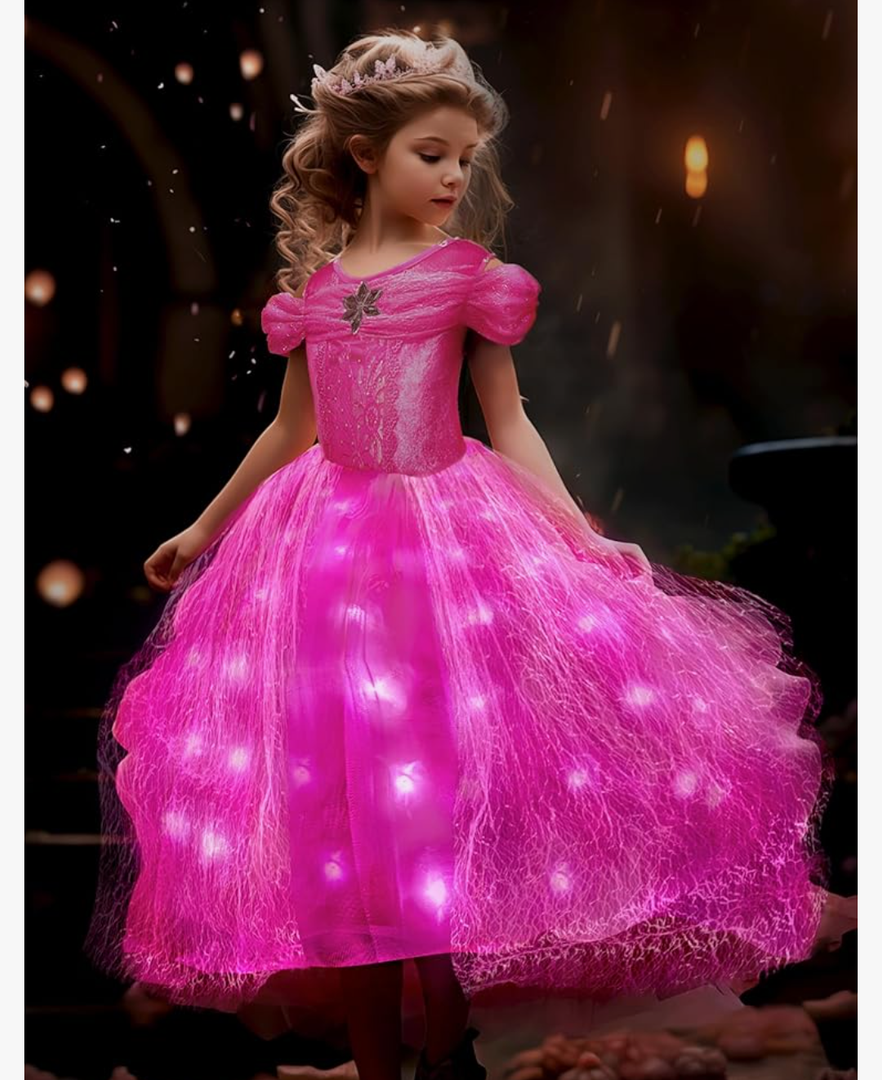 UPORPOR
Light Up Pink Princess Dresses for Girls Halloween Costumes Girls Toddler Kids Teens 130