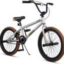 vollsch Freestyle BMX Bikes 20 Inch Kids Bicycle for 8-15 Years Old Teens, Boys, Girls, Beginner-Lever Riders, Titanium Silver