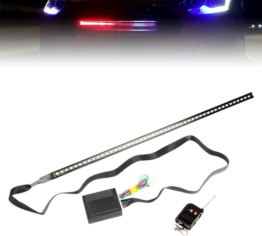 Yolu RGB LED Scanner Light Strip 22" 48-SMD Multicolor Flowing Grille Light, Car Front Grille Decorative Lighting Kit with Remote Control, 12V