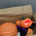 JOYIN 5 Pcs Light Up Halloween Pumpkin Decor Jack O Lantern Decorations Outdoor Indoor, Plastic Large Trick Or Treat Table Top Party Supplies Favors