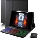 Keyboard Case for iPad Air 13 inch (M2-2024, M3-2025) & iPad Pro 12.9 inch (6th, 5th, 4th, 3rd Generation) Case with Keyboard Dazzle Magic Keyboard Backlit Built-in Pencil Holder with Mouse - Black