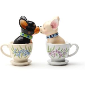 1 X Tea Cup Pups Magnetic Salt & Pepper Shaker Set S/P