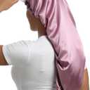 Satin Bonnet Silky Sleep Cap,Adjustable Hair Bonnet for Braids Curly Hair (Small-XX-Large, Long Champagne)
