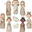 RAZ Imports - 4.5" Faux Knit Christmas Nativity Set of 9 Pieces