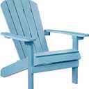 YEFU Adirondack Chair Plastic Weather Resistant, Patio Chairs, Looks Exactly Like Real Wood, Widely Used in Outdoor, Fire Pit, Deck, Outside, Garden, Campfire(Blue)