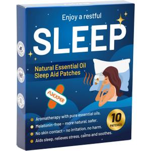 Sleep Patches for Adults, Natural Essential Oil Sleep Aid Patches, Original Aromatherapy Sleep Patch, Safe for Adults & Kids, for Men and Women, Relax & Deep Sleep & Wake Up Refreshed, 10 Patches