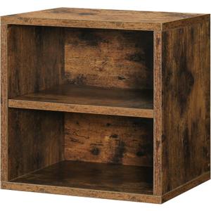 FUSUNBAO Magic DIY Storage Organizer - Stackable Cubes for Home Books, Clothes, Toys - Modular Cubby Storage System - Bookcase Closet (Antique Brown, 1 Layer Cube) (Antique Brown)