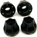 RCLions 4pcs RC Wheel Hex Hubs Adapters for 1/10th Scale RC Electric Crawler Car 1.9/2.2" Beadlock Wheel Rim (Black)