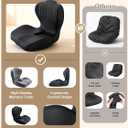Benazcap Memory Foam Seat Cushion with Lumbar Support Pillow for Office Chair, Car & Gaming Seat, Wheelchair, Ergonomic Design for Sciatica & Tailbone Pressure Relief, Black, 46*30*37cm