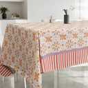 Ecology Vinyl Tablecloths-52''×90''Rectangle Flannel Backed and Sewn Hem, Healthy Plastic Table Cover for Rectangular Table, 100% Waterproof and Stain Resistant, Easy Care