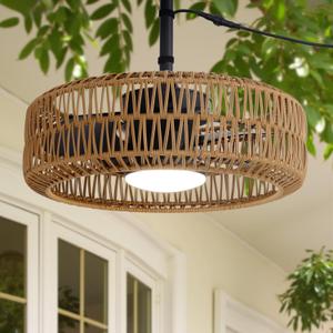 21" Waterproof Outdoor Ceiling Fan with Light, Outdoor Boho Hanging Fan for Patio, 6-Speed & 3 CCT LED, Caged Ceiling Fan with Smart APP & Remote Control, Perfect for Gazebo, Pergola, Canopy