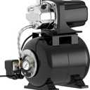 Lanchez 1.6 HP Shallow Well Pump with Pressure Tank, 1340 GPH Automatic Irrigation Water Booster Jet Pump, 115V Stainless Steel Water Transfer Pump for Home Garden Lawn Sprinkler Irrigation