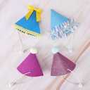 LEBENGURU 12 Pack Mini Party Hats for Stuffed Animals, Felt Cone Birthday Party Hats for Dolls Dog Cat Rabbit Puppy Animal