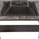 Fire Pit - 32-Inch Outdoor Firepit Table with Screen, Cover, and Poker - Outdoor Fire Pits for Backyard, Deck, Patio, or Porch by Pure Garden (Bronze)