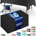 Pureegg Plastic Table Cloth Disposable 10 Pack, 54 x 108 Inch Table Cloths for Parties, Decorative Tablecloths for Rectangle Tables, Black Plastic Cover, Leakproof & Sturdy, Black (54" X 108" Rectangle)