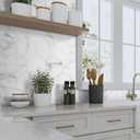 45-Sheet Hexagon Peel and Stick Backsplash, 6" x 7" White Calacatta Marble Looks Self Adhesive Wall Tile, Stone Composite Stick on Decorative Mosaic Tile for Kitchen Bathroom Fireplace
