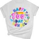 100 Days of School Shirt for Women:Crew Neck Short Sleeve Teacher Higher Quality T-Shirt (XX-Large)